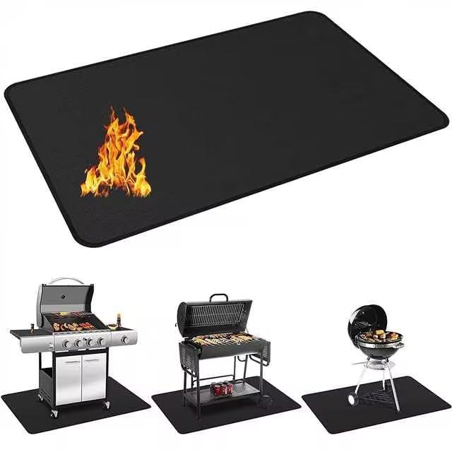 Protebox 48 x 30 inch Under Grill Mats for Outdoor Grill, Double-Sided Fireproof Deck and Patio Protector Mat, BBQ Mat for Under BBQ, Waterproof Oil-Proof Grill Floor Pads Fire Pit Mat Fireplace Mat - CookCave