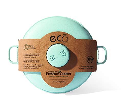 Handy Gourmet Eco Friendly Microwave Pressure Cooker - Easy Microwave Cooking - Easy & Fast Microwave Cookware for Rice, Chicken, Pasta, and More - Non-Toxic & Bio-degradable Material (Teal) - CookCave