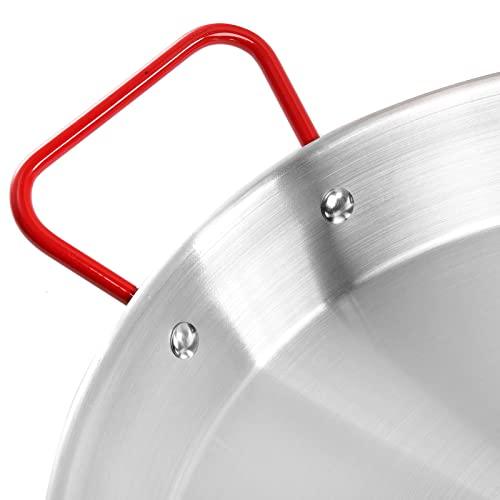 Lyellfe 2 Pack Stainless Steel Paella Pan, 12-1/2 Inch Paella Pan with Double Handles, Nonstick Flying Pans for Camping and Gathering, Oven and Induction Safe, 32cm - CookCave