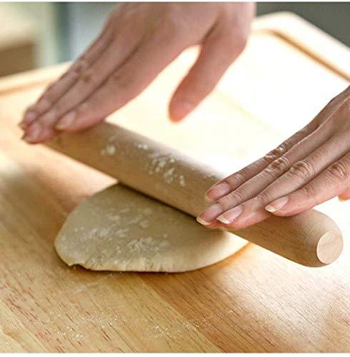 Wooden Rolling Pin, French Dumpling Rolling Pin for Baking Pizza Dough Roller 30 x 3.5cm - CookCave