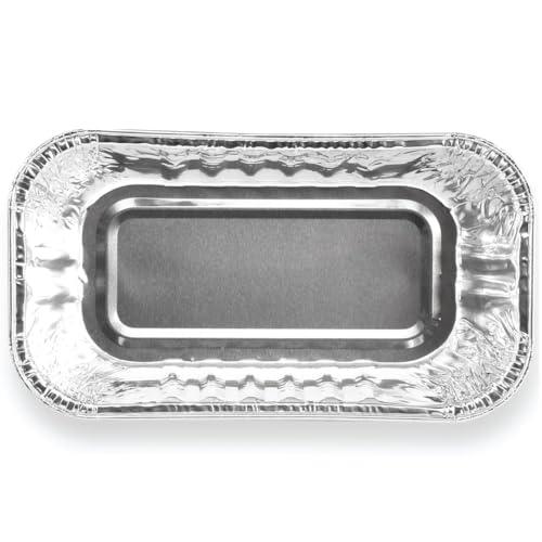 H & H Creations 100 Pack Mini Loaf Pans with 2 Hot Pads 6.25” x 3.75” x 1.75” Silver Aluminum Pan Disposable and Pot Holders - CookCave