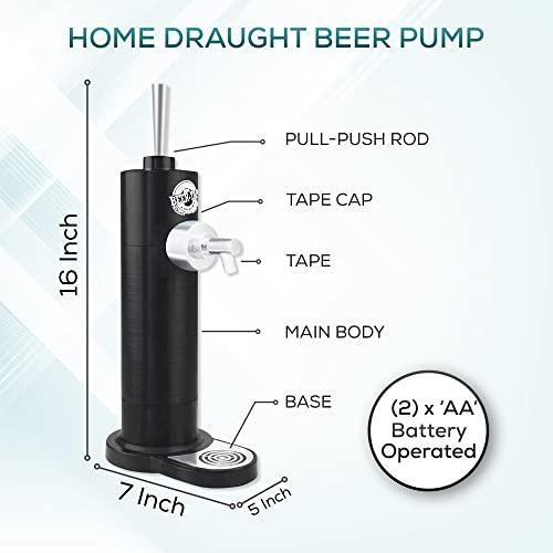 Richard Bergendi Home Draught Beer Pump, Beer kegerator, Beer Tap, Draft Beer Dispenser, Portable Mini Keg For All Can Beers, Ale, Birthday Gift for Men, Husband, Dad, Son, Beer Gifts For Men Black - CookCave