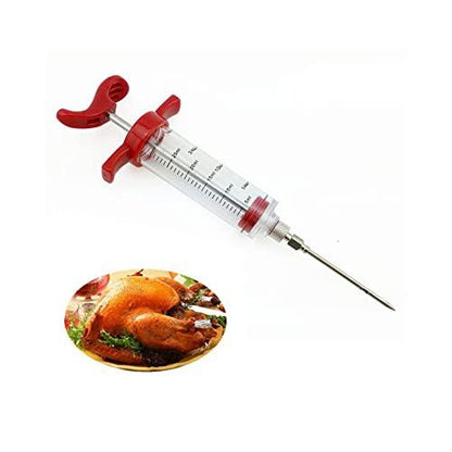 Magik 1-2 Pack Plastic Food Marinade Injector Syringe Screw-on Meat Needle BBQ (Red, 2 Pack) - CookCave