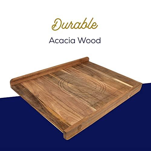 Ultra Cuisine Reversible Large Wood Cutting Board - Large Bread Cutting Board - Charcuterie and Pastry Board with Lip - Kneading Board - Large Thin Cutting Board Sheets - Multipurpose Use - 24x17 - CookCave