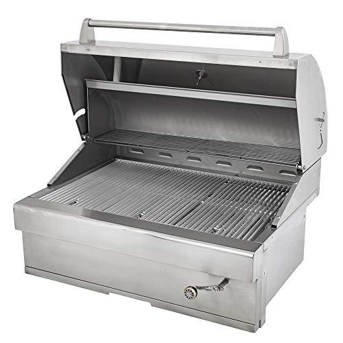 Barbeques Galore 32-inch Turbo Charcoal Built-In Stainless Steel BBQ Grill with Charcoal Tray - 32CHARCOALG - CookCave