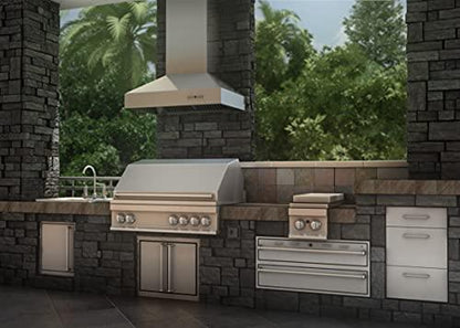 ZLINE 42" Ducted Wall Mount Range Hood in Outdoor Approved Stainless Steel (697-304-42) - CookCave