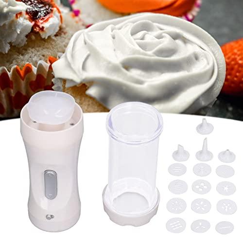 Sanpyl Electric Press, Making Kit Transparent Barrel Electric Decorating Tool with 12 Molds and 4 Decorating Nozzles, for DIY Cake Decorating - CookCave