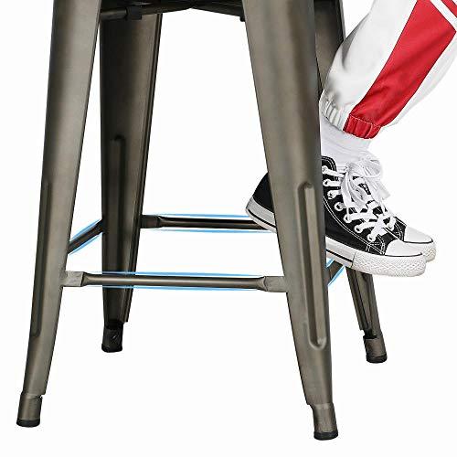 Topeakmart Metal Bar Stools 30 inches Set of 4 High Backless Counter Bar Stool Heavy Duty Indoor-Outdoor Stackable Chairs - CookCave