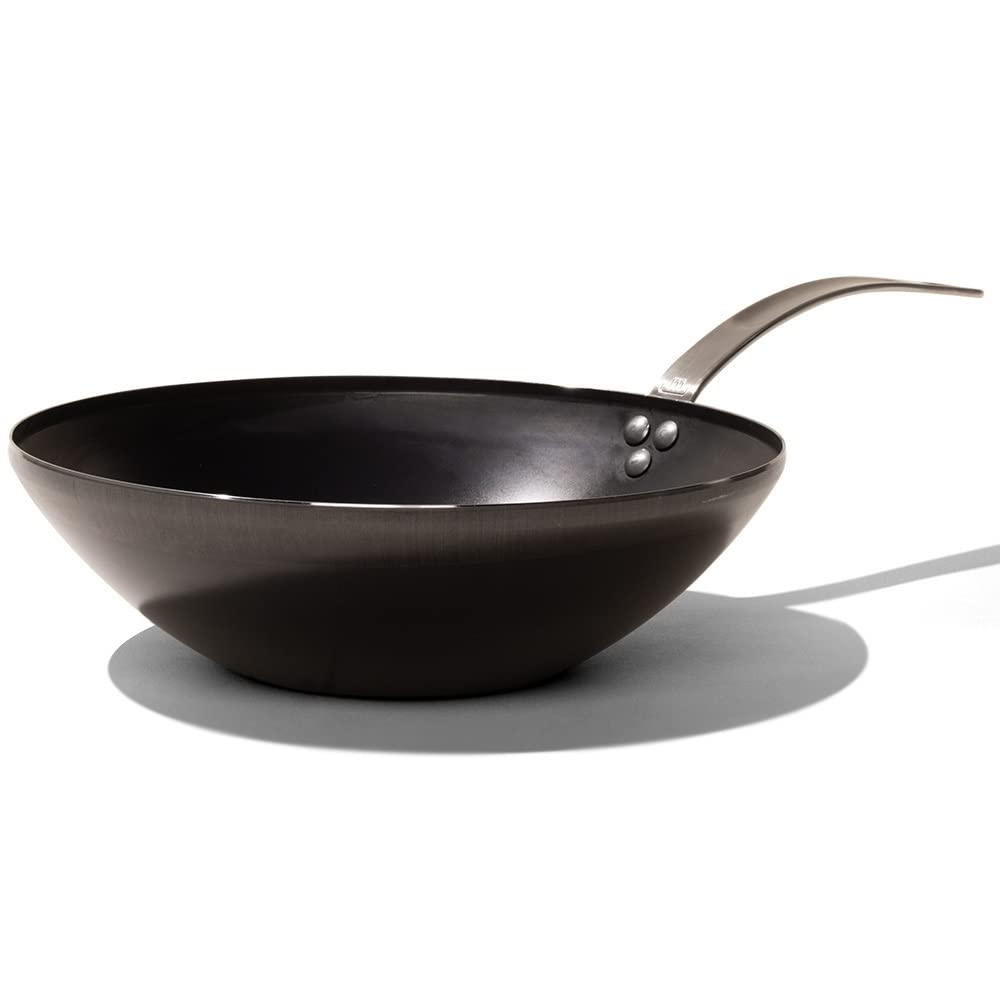 Made In Cookware - 12" Blue Carbon Steel Wok - (Like Cast Iron, but Better) - Professional Cookware France - Induction Compatible - CookCave