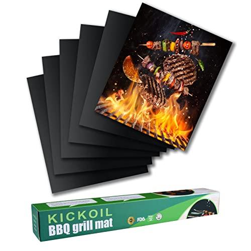 Grill Mats for Outdoor Grill Set of 6 BBQ Grill Mat Non-Stick Reusable Heavy Duty Grilling Mats Teflon Grill Sheets Grill Tools BBQ Accessories for Charcoal Grill Gas Electric Smokers Barbecue Camping - CookCave