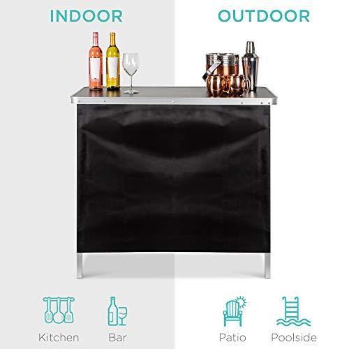 Best Choice Products Portable Pop-Up Bar Table for Indoor, Outdoor, Party, Picnic, Tailgate, Entertaining w/Carrying Case, Storage Shelf, Removable Skirt - CookCave