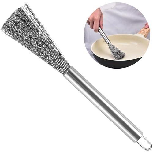 Kitchen Brush, Pan Scrubber, Wok Brush, Pot Scrubber, Dishes Scrub Brush, Steel Scrubbers for Cleaning Dishes, Steel Wool Scrubber with Handle, Steel Scrubber, Steel Scrubber Brush (Kitchen Brush) - CookCave