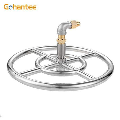 gohantee Fire Ring Burner Valve Assembly Kit, 12 inch Stainless Steel Fire Pit Installation Kit for Propane Gas, Replacement Parts for Propane Gas Fire Pit, Outdoor Fireplaces 90000 BTU - CookCave