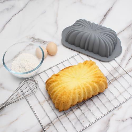 Tongjude 4 Piece Silicone Loaf Pan for Baking Bread, Non-Stick Kitchen Oven Bread Pan, Perfect for Banana Bread, Sandwich Bread, Pound Cake and Meatloaf, 4 Cups, Grey - CookCave