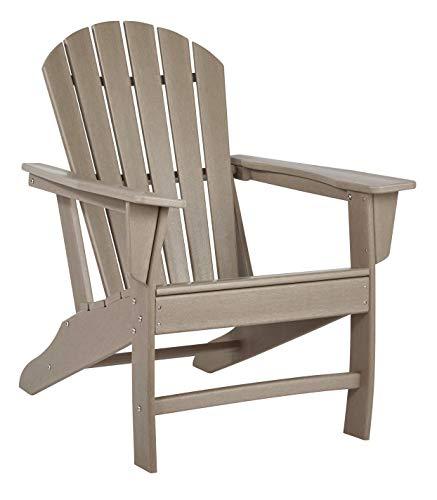 Signature Design by Ashley Sundown Treasure Outdoor Patio HDPE Adirondack Chair, Light Brown - CookCave