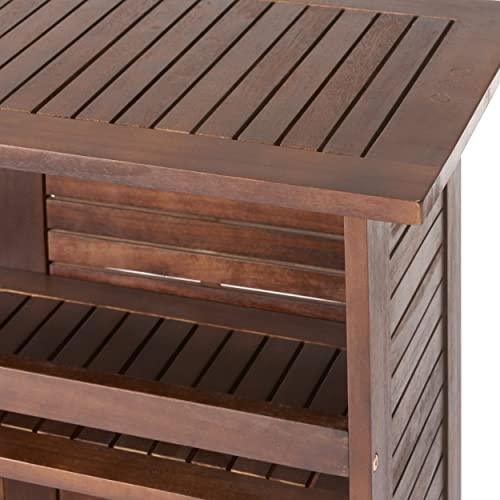 Christopher Knight Home Riviera Acacia Non-FSC KD Wood Bar, Rich Mahagony, Dimensions: 39.40”L x 16.50”W x 43.30”H - CookCave