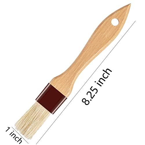 Basting Brush-Pastry Brush,Basting Brush for Cooking,Boar Bristles BBQ Brushes for Grill,Beech Wooden Handle Butter Brush for Baking/Spreading Marinade/Sauce/Butter/Egg/Kitchen Baster Brushes(1 inch) - CookCave