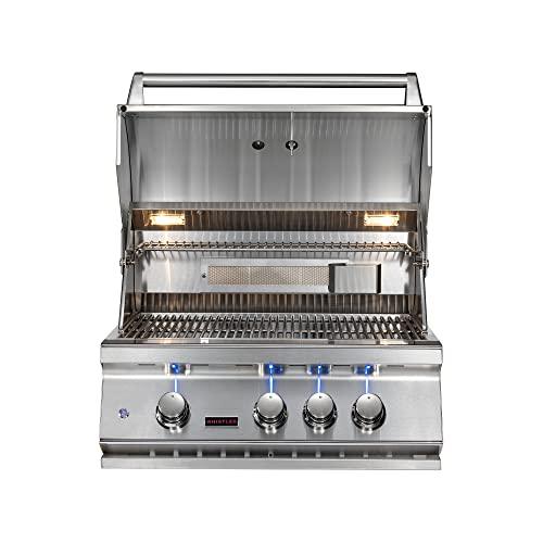 Whistler Built In 3-Burners Natural Gas Grill with Rear Infrared Burner,Lights,Rosisserie Kit,Cover and NG Conversion Kit for Outdoor Kitchen Island - CookCave