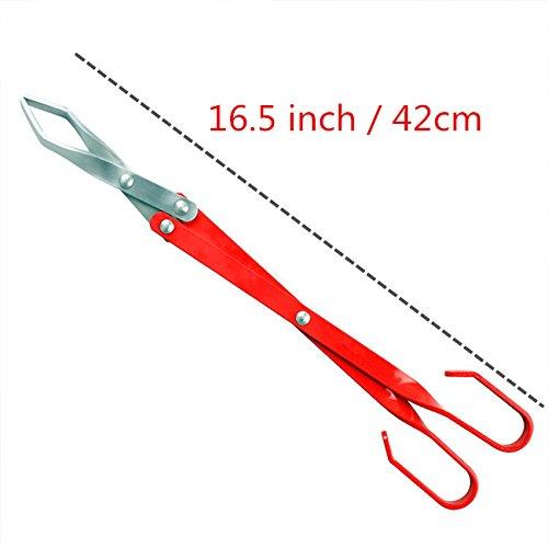 LinaLife 16.5" Aluminum Scissor Tongs Grill Tongs for Camping, BBQ Tongs, Long Reach Lightweight Sturdy Barbecue Tong Durable Never Rust use charcoal meat steak oven Lifetime Satisfaction Guarantee - CookCave