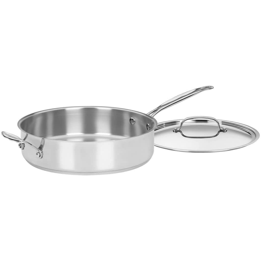 Cuisinart Stainless Steel, 5.5 Quart Sauté Pan w/ Cover, Helper Handle, Chef's Classic, 733-30H - CookCave