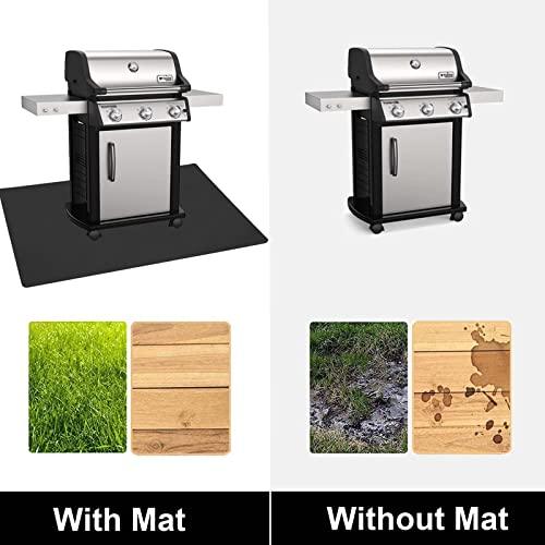 AiBOB Under Grill Mat, Premium Outdoor BBQ Mats Protect Decks and Patios, Absorbent Liquids Pad Under Grills, Reusable, Waterproof, 36x50 Black - CookCave