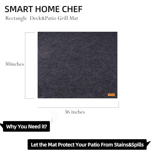 36x30 inch Premium Grill Mats for Outdoor Grill, Absorbent Oil Pad Protector for Deck & Patio,BBQ Mat for Under BBQ,Waterproof,Oil-Proof and Flame Retardant,Reusable,Easy to Cut - CookCave