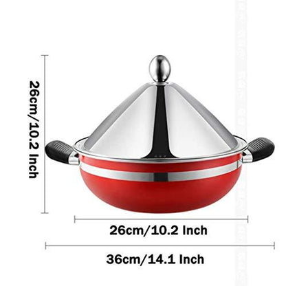 MYYINGBIN Moroccan Tagine Pot Stainless Steel Lid Anti-Scalding Handle High Temperature Resistance Applicable to Gas Induction Cooker - CookCave