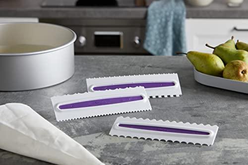 Wilton Comb Icing Smoother Set-3 Piece, White/Purple - CookCave