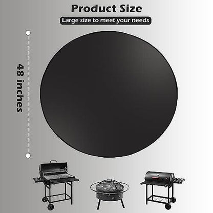 Fire Pit Mat | 48 Inches Round Fireproof Mats for Under Grill | 3 Layers Grill Mats Pads to Protect Your Outdoor Decks and Patios Surfaces | Durable and Portable Fire Pit Mats for BBQ - CookCave