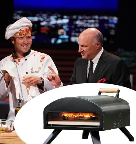 Bertello Outdoor Pizza Oven Black + Pizza Peel Combo. Wood Fire Portable Brick Oven - Portable Pizza Maker. As Seen on SHARK TANK - CookCave