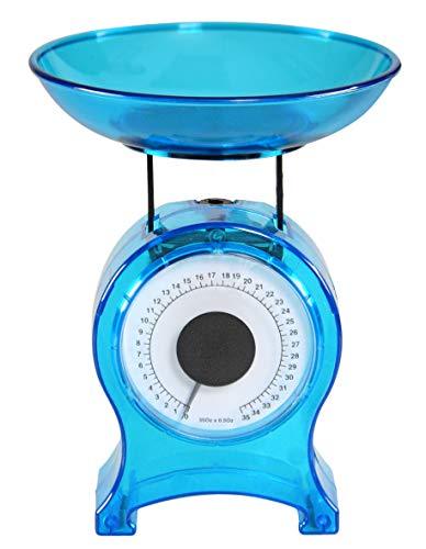 HOME-X Blue Kitchen Scale, Small Mechanical Scale for Weighing Food Portions up to 35 oz, Analogue, Simple to Use, No Battery- 6” H x 4.5” W - CookCave
