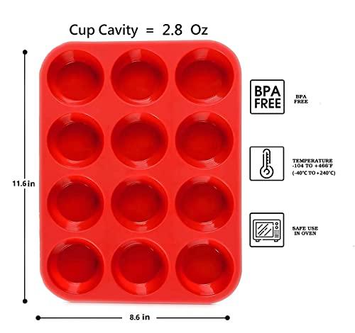 SAMZAREULO Silicone Muffin Pan - 12 Cups Regular Cupcake Pan - CookCave