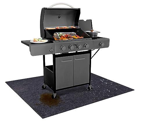UBeesize 40x60 inch Under Grill Mat,Fireproof Mats for Under Grill,Grill mats for Outdoor Grill Deck Protector,BBQ Mat for Under BBQ,Waterproof,Oil-Proof and Flame Retardant,Reusable - CookCave