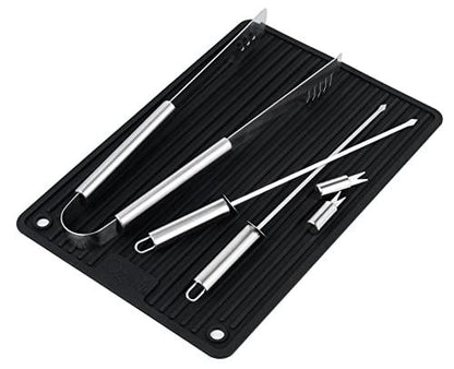 Ozeri BBQ and Grill Utensil Holder Mat Set,Black - CookCave