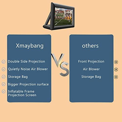 Xmaybang 16ft Inflatable Movie Projector Screen, Outdoor Projector Screen, Front/Rear Projection, Including Blower, Pedestal, Straps and Storage Bag - CookCave