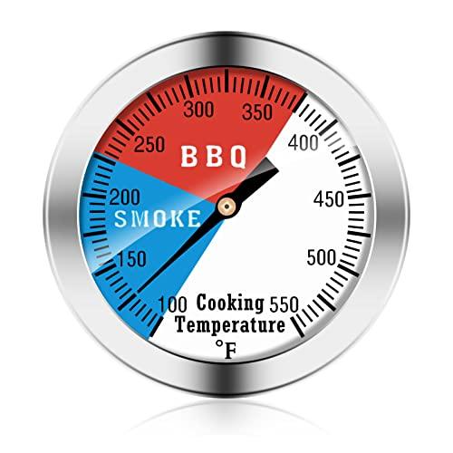 BBQ Thermometer Gauge,Charcoal Grill Pit Smoker Temp Gauge Grill Thermometer with Fahrenheit and Heat Indicator - CookCave