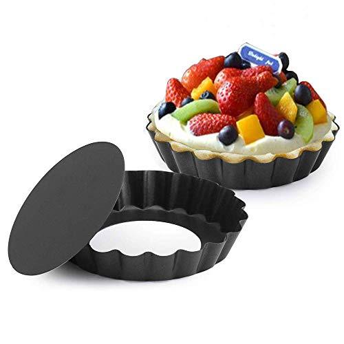 Gutsdoor Mini Tart Pan 4 Inch with Removable Bottom Quiche Pan Nonstick Round Quiche Pie Pan Set of 6 - CookCave