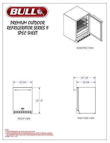 Bull Outdoor Products 13700 Series II Outdoor Refrigerator, Stainless Steel - CookCave