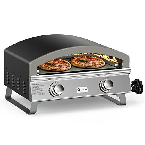 Outdoor Gas Pizza Oven Makes 2 Pizzas or Extra Large Pizza, 25" Large Capacity Pizza Maker, Versatile Grill Stove with 19" Baking Stone for Steak Meat Seafood, Save Time Cooking Amount Food for Party - CookCave