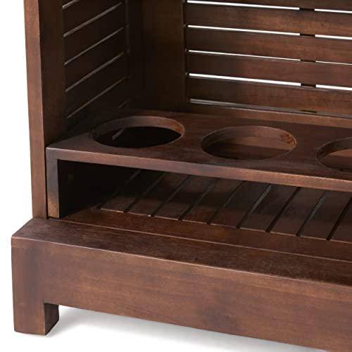 Christopher Knight Home Riviera Acacia Non-FSC KD Wood Bar, Rich Mahagony, Dimensions: 39.40”L x 16.50”W x 43.30”H - CookCave