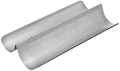 Chicago Metallic Commercial II Non-Stick Perforated French Bread Pan, Perfect for creating a crisp, golden-brown crust, - CookCave