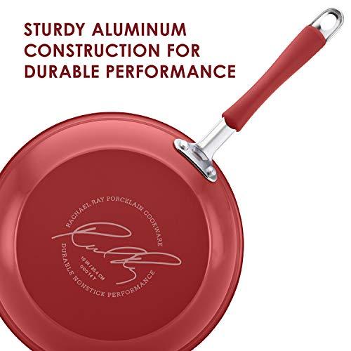 Rachael Ray Cucina Nonstick Sauce Pot/Saucepot with Steamer Insert and Lid, 3 Quart, Cranberry Red - CookCave