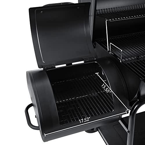 Royal Gourmet CC2036F Charcoal Grill with Offset Smoker Burch BBQ Barrel Grill and Smoker Combo, 1200 Square Inches for Large Event Gathering Patio and Backyard Cooking, Black - CookCave