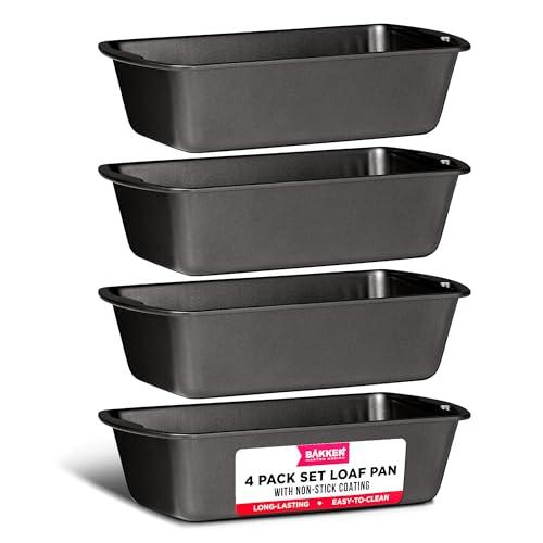 Bakken- Swiss Loaf Pan Set 4-Piece - Deluxe Nonstick Carbon Steel Bakeware for Perfect Bread and Cakes – Dishwasher Safe, Premium Pans for Home Baking - CookCave