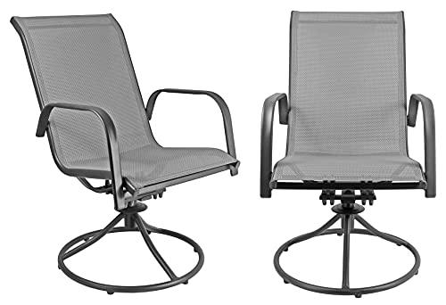 Patio Master Corporation Sienna Swivel Rocker (Set of 2) (Gray) - CookCave