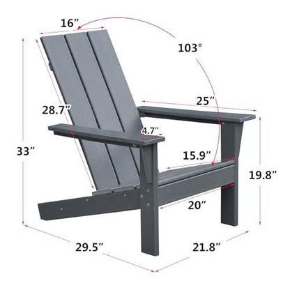 ATR ARTTOREAL Adirondack Chair, Weather Resistant Fire Pit Chairs Plastic Outdoor Chairs for Patio Garden, Backyard, Lawn(Grey) - CookCave