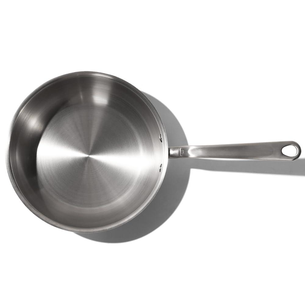 Made In Cookware - 3 Quart Stainless Steel Saucier Pan - 5 Ply Stainless Clad - Professional Cookware - Made in Italy - Induction Compatible - CookCave