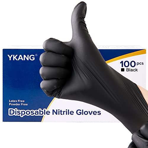 YKANG Black Nitrile Gloves,Disposable Gloves Latex Free 100 PCS,Cooking Gloves,Food Prep,BBQ,Household Cleaning Gloves(Large) - CookCave