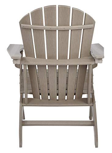 Signature Design by Ashley Sundown Treasure Outdoor Patio HDPE Adirondack Chair, Light Brown - CookCave