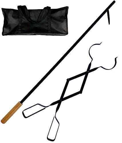 ZBXHJJZW 38 Inch Campfire Poker with Blow Poke Function and 25 Inch Fireplace Wood Stove Firewood Tongs Accessories Tools, 3 Part Assembled Fire Pit Poker … - CookCave